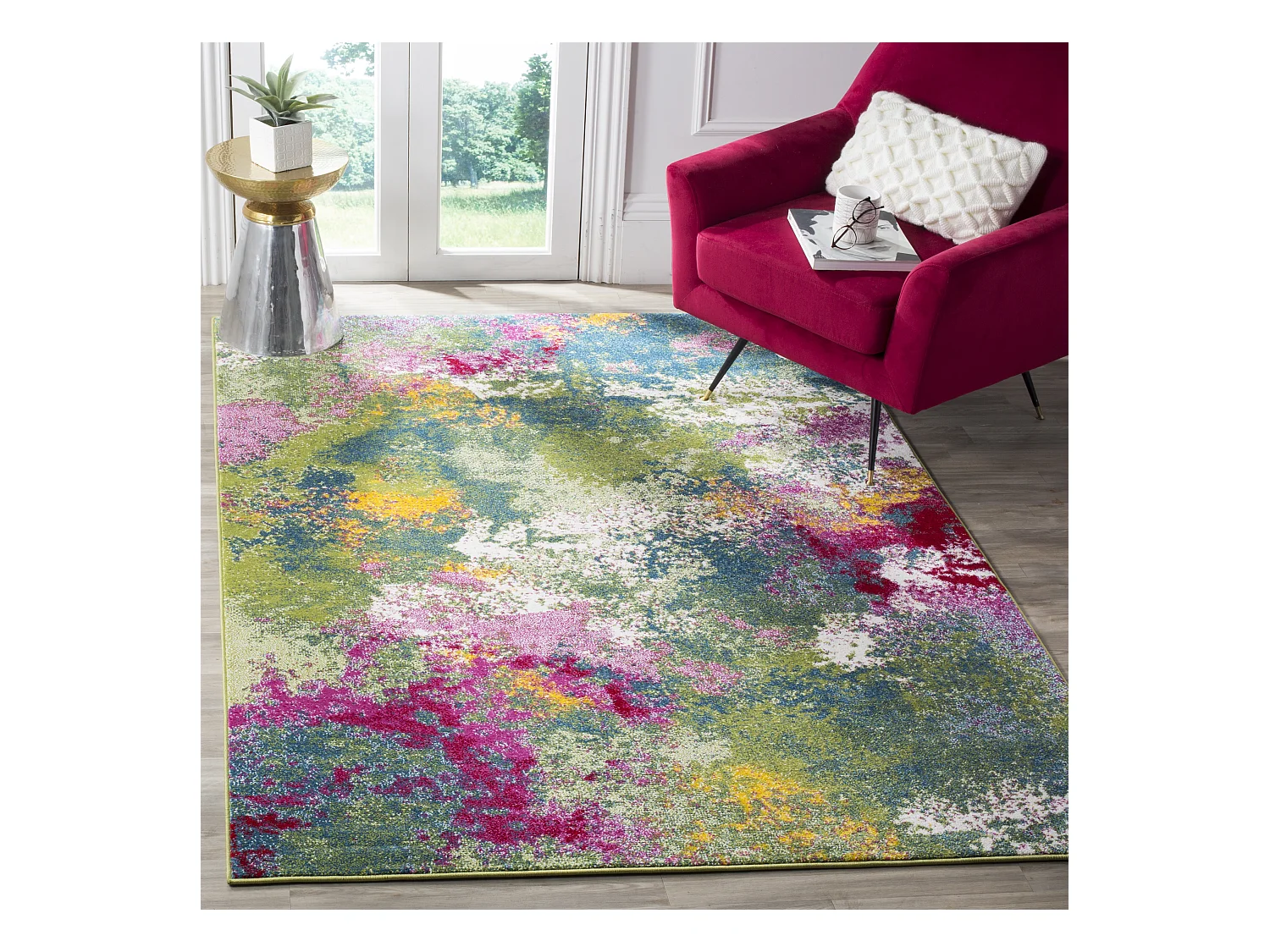 Tapis Vert/Rose 122 X 183 cm - Carly