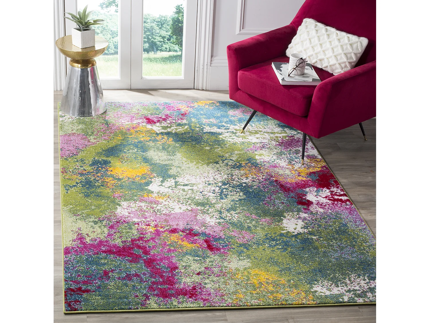 Tapis Vert/Rose 122 X 183 cm - Carly
