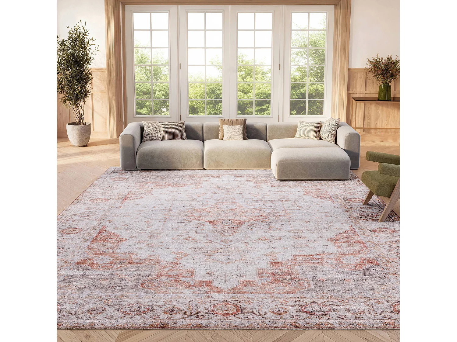 Tapis Gris clair/Rouille 198 X 274 cm - Primrose