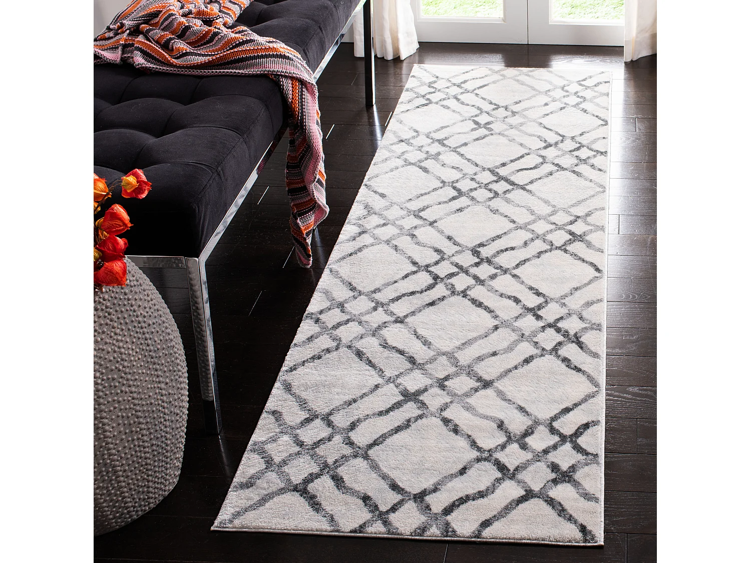 Tapis Neutre/Gris 66 X 213 cm - Sylvia