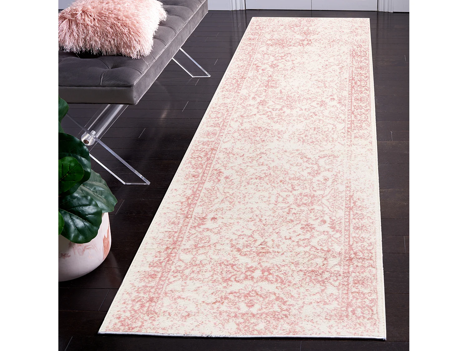 Tapis  Ivoire/Rose 76 X 244 cm - Lucinda