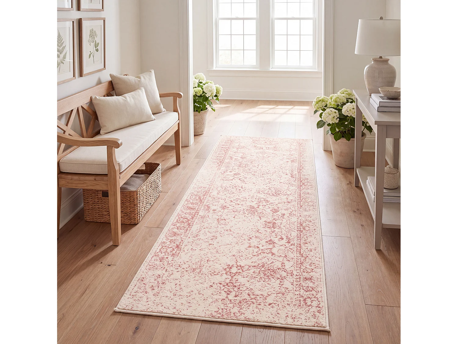 Tapis  Ivoire/Rose 76 X 244 cm - Lucinda
