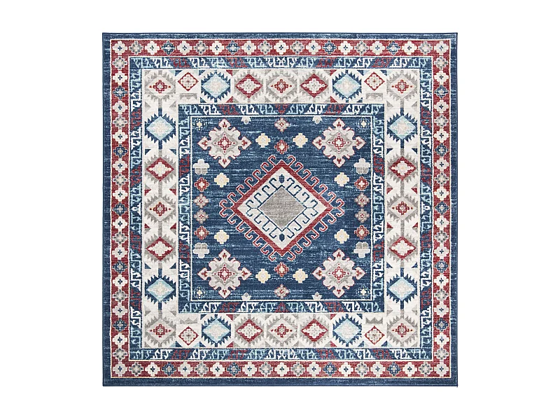 Tapis Bleu/Rouge 201 X 201 cm - Kathleen