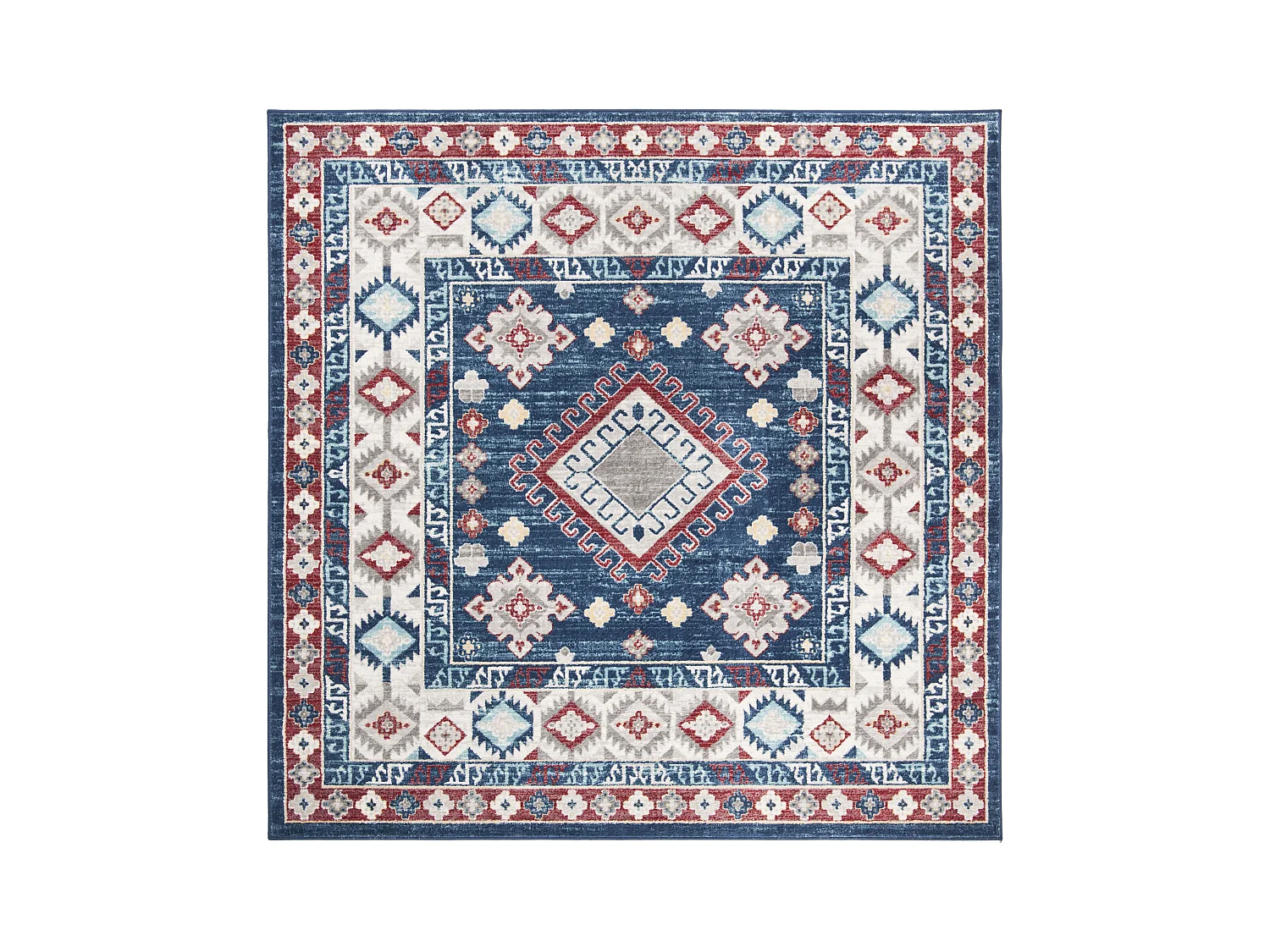 Tapis Bleu/Rouge 201 X 201 cm - Kathleen
