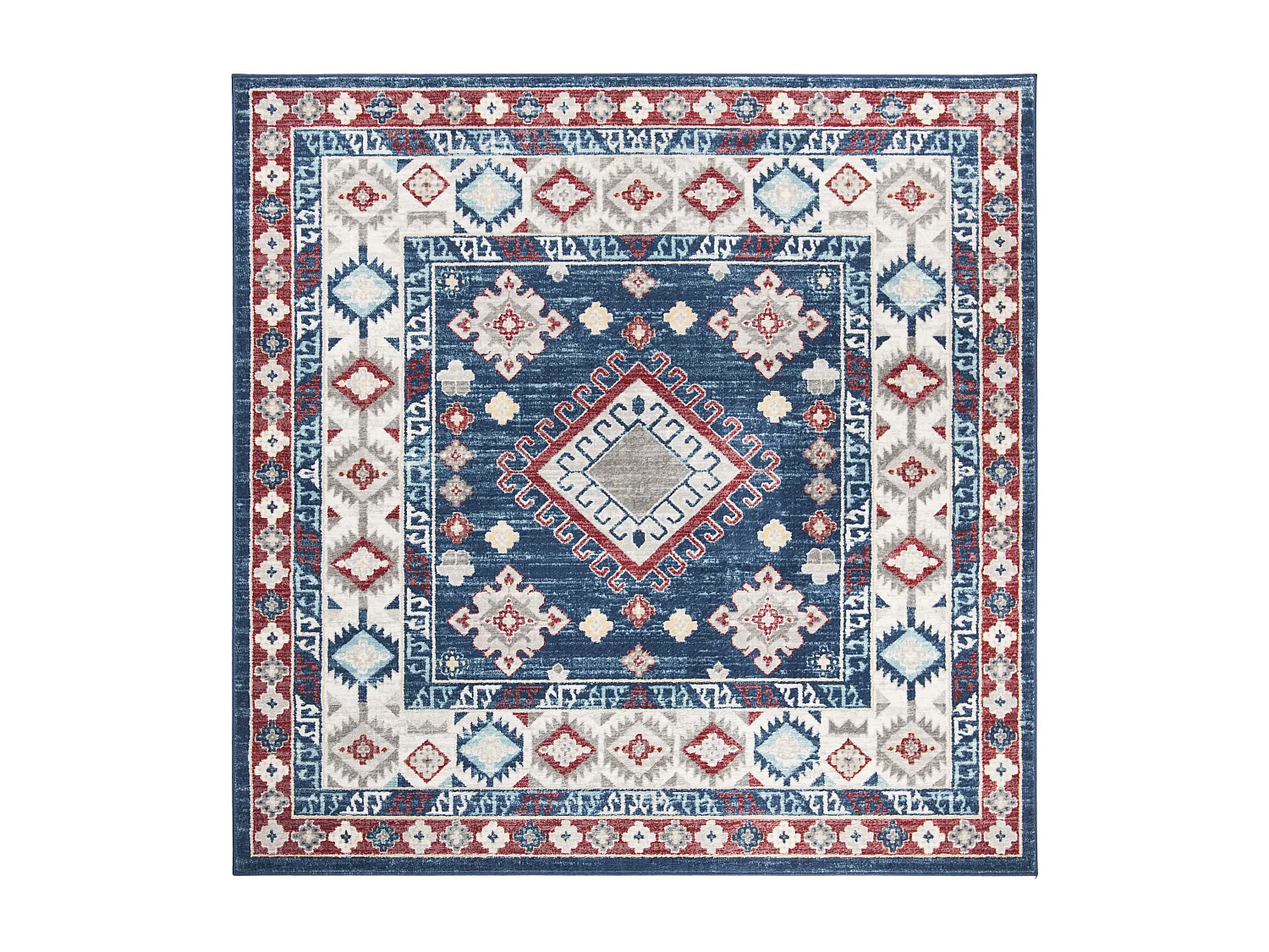 Tapis Bleu/Rouge 201 X 201 cm - Kathleen