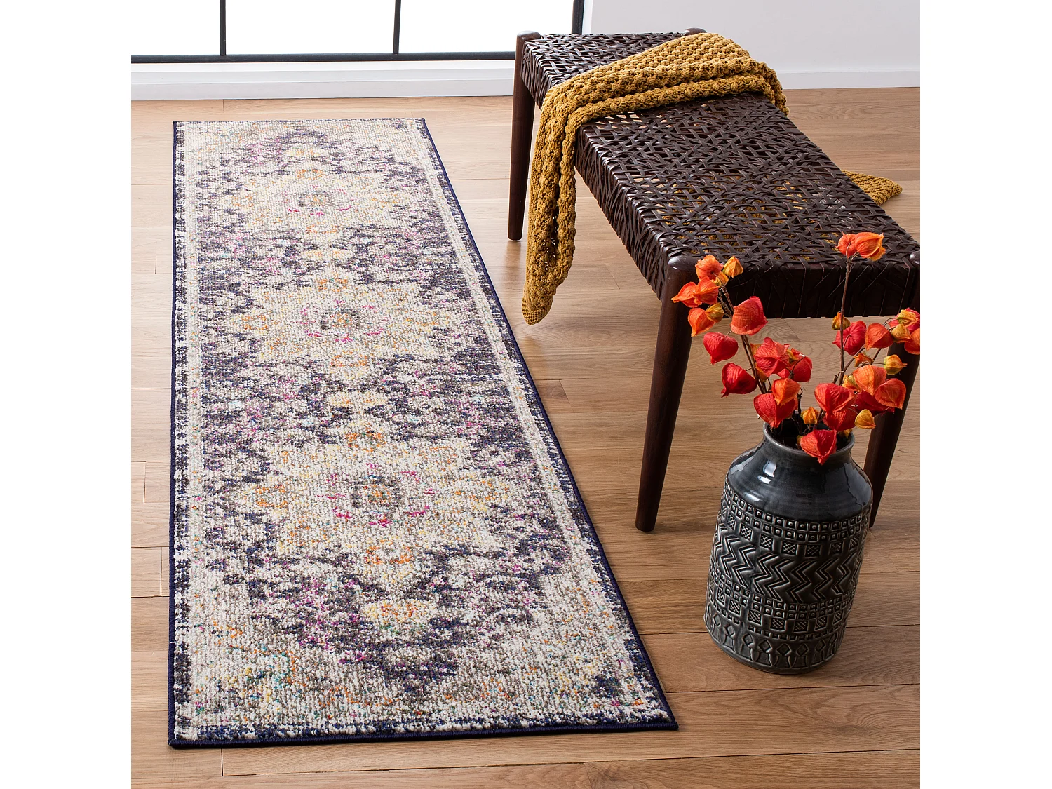 Tapis Noir/Or 66 X 183 cm - Malaya
