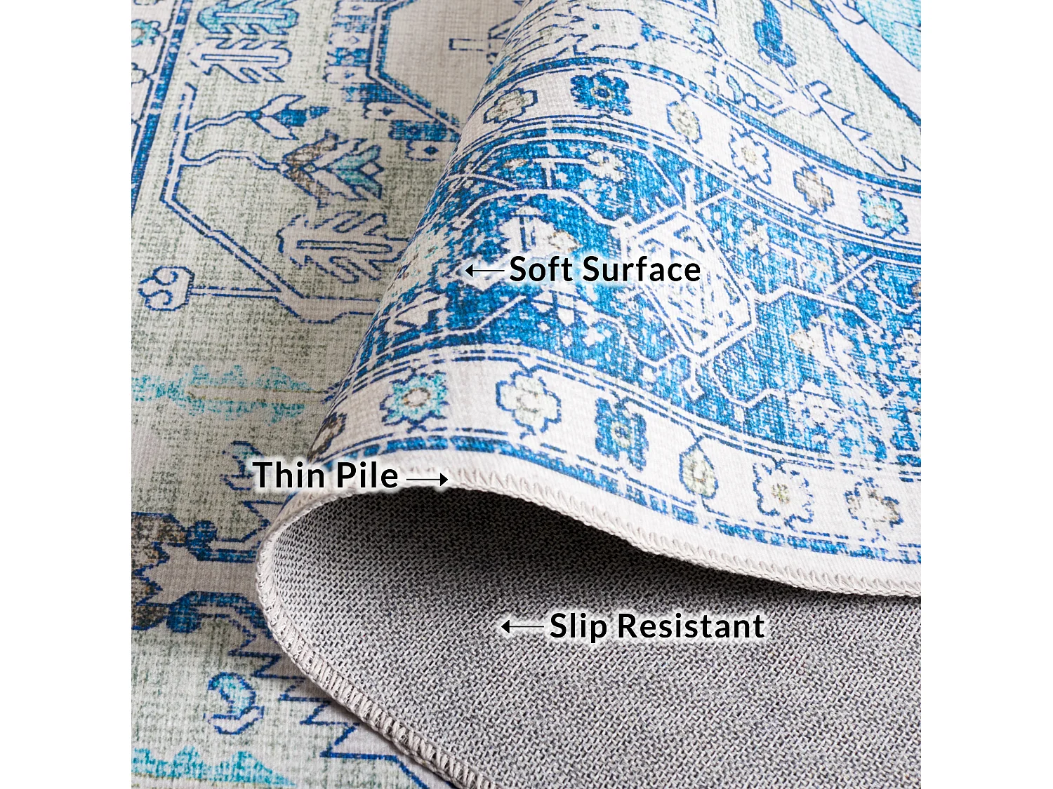 Tapis Beige/Bleu 244 X 305 cm - Lipa