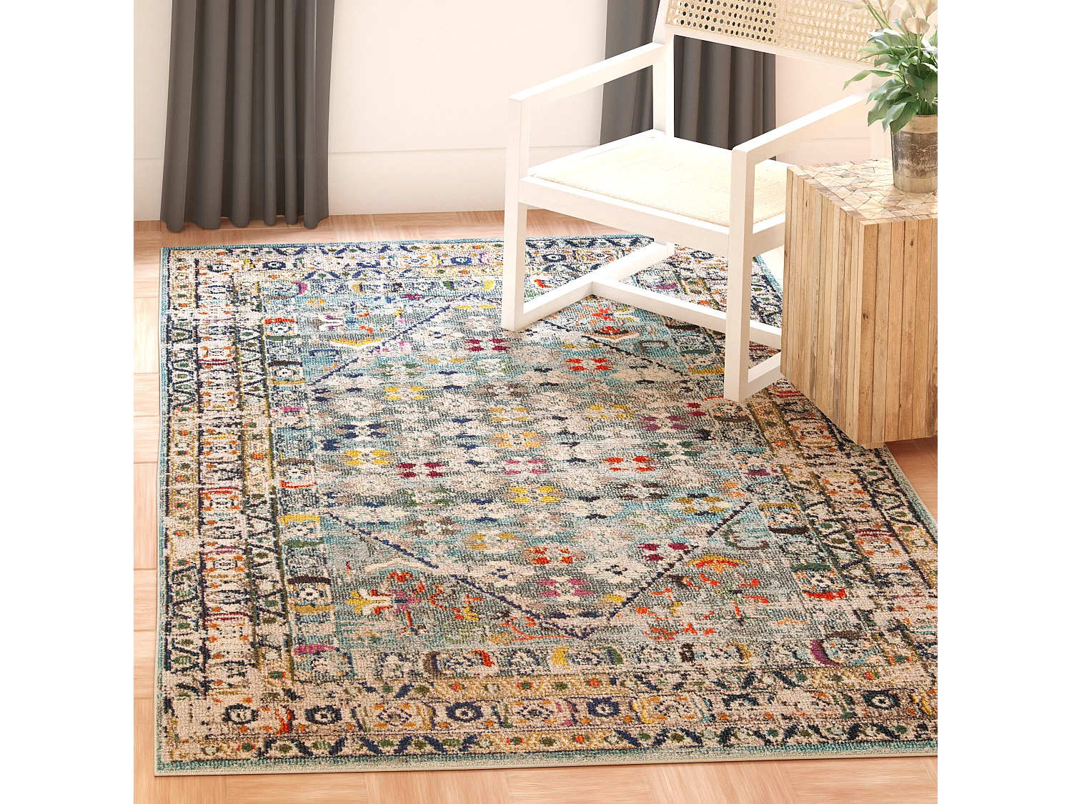 Tapis Bleu/Gris 122 X 170 cm - Ryleigh
