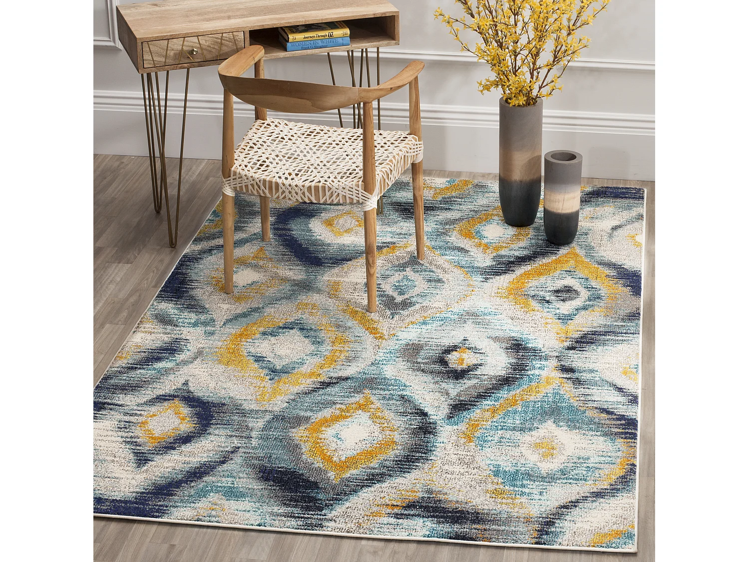 Tapis Bleu/Multicolore 122 X 170 cm - Vistoso