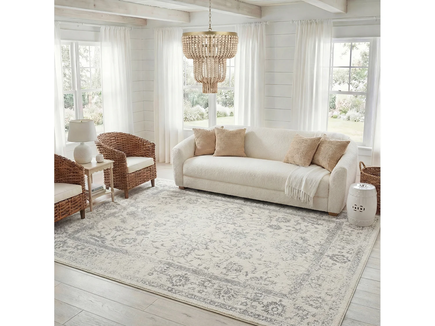 Tapis Ivoire/Argent 235 x 305 cm - Lucinda