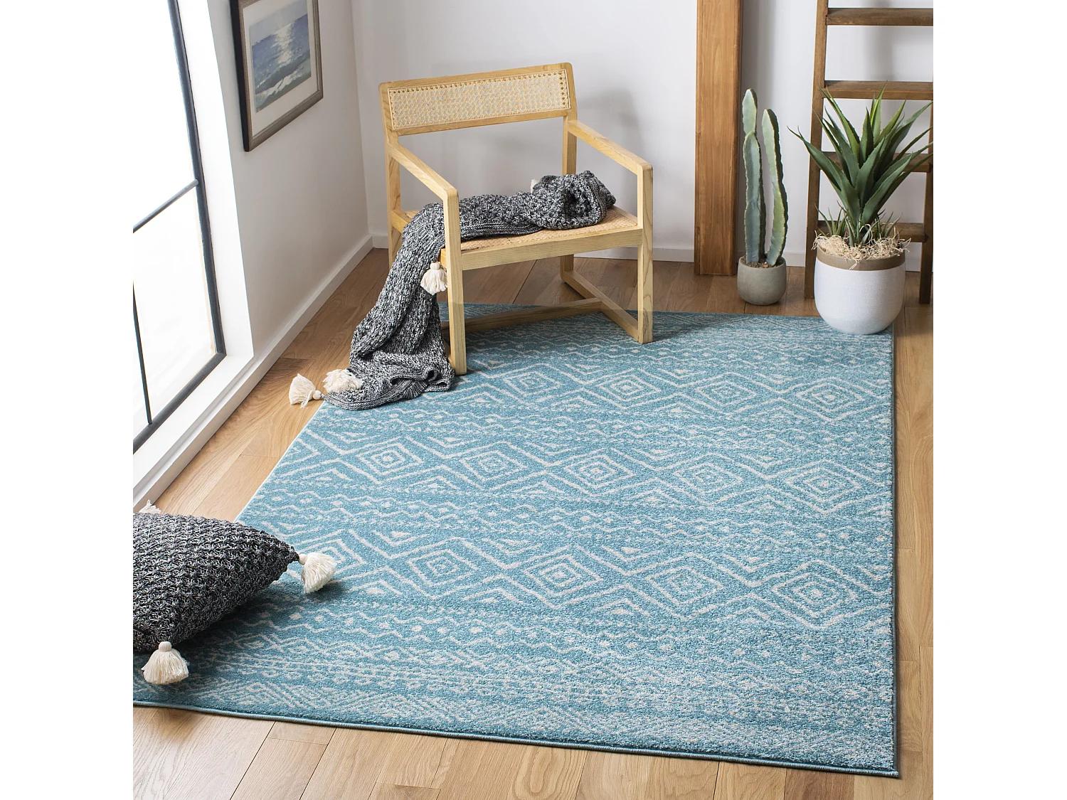 Tapis Bleu/Neutre 122 X 183 cm - Makayla