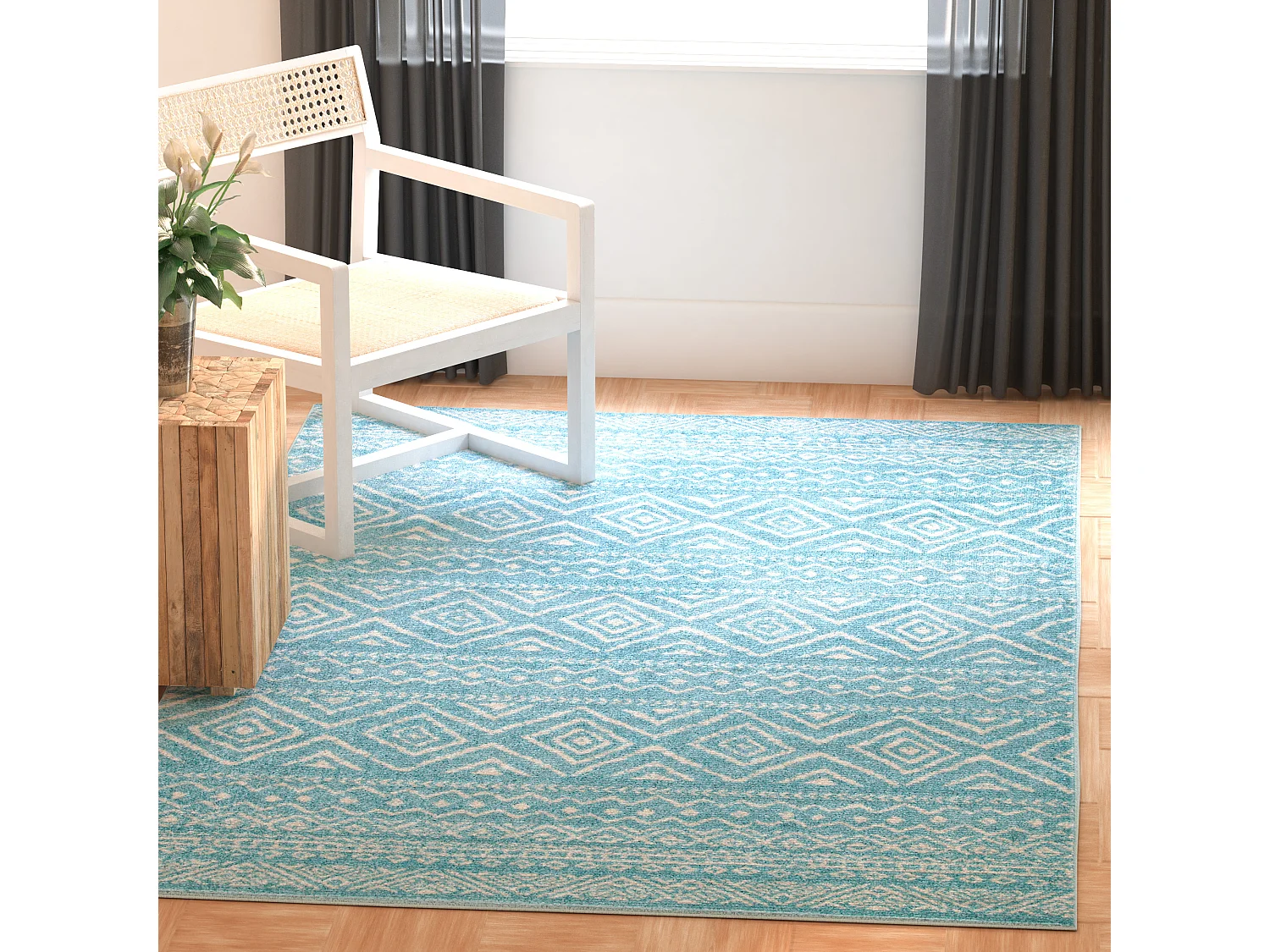 Tapis Bleu/Neutre 122 X 183 cm - Makayla