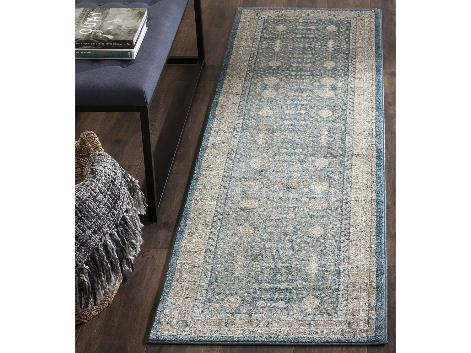 Tapis Bleu/Neutre 66 X 183 cm - Therasia