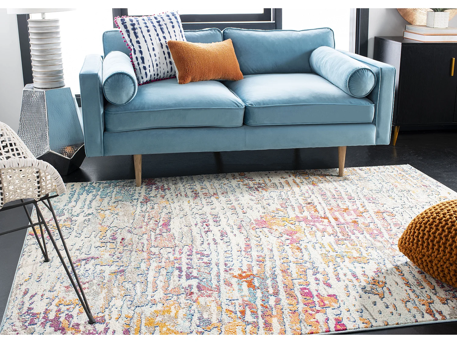 Tapis Bleu/Orange 122 X 183 cm - Rachel