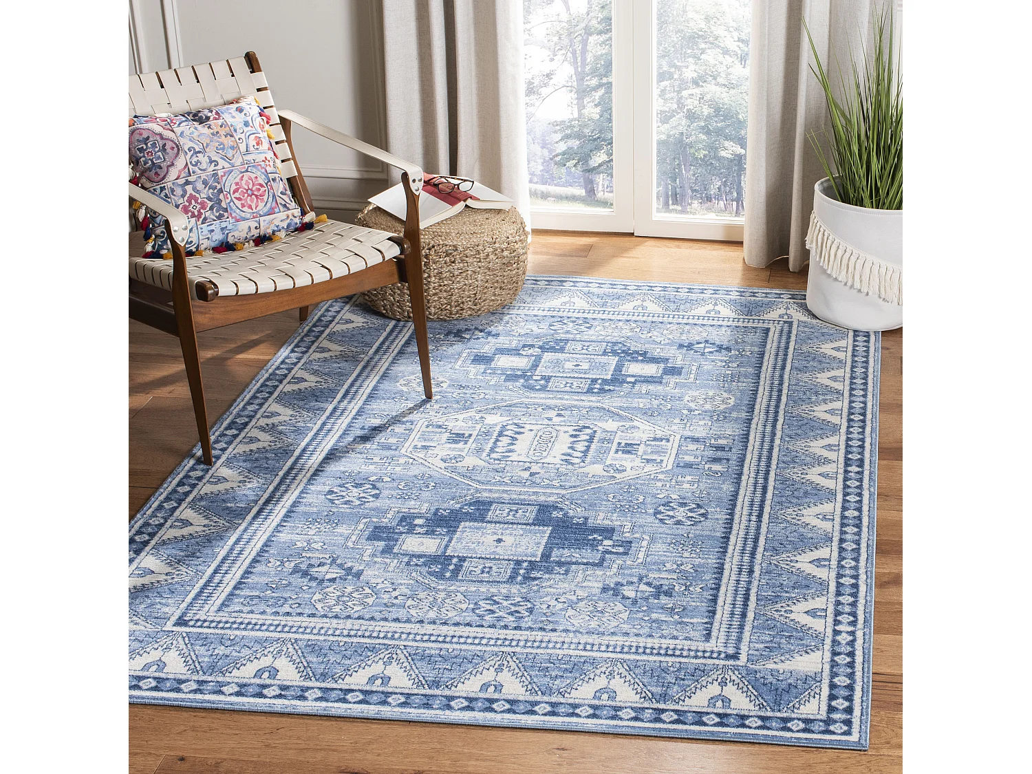 Tapis Bleu/Gris 201 X 201 cm - Kara