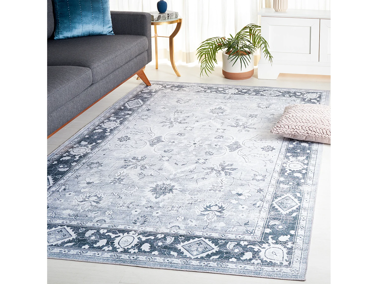 Tapis Gris clair/Gris vert 91 X 152 cm - Cadence