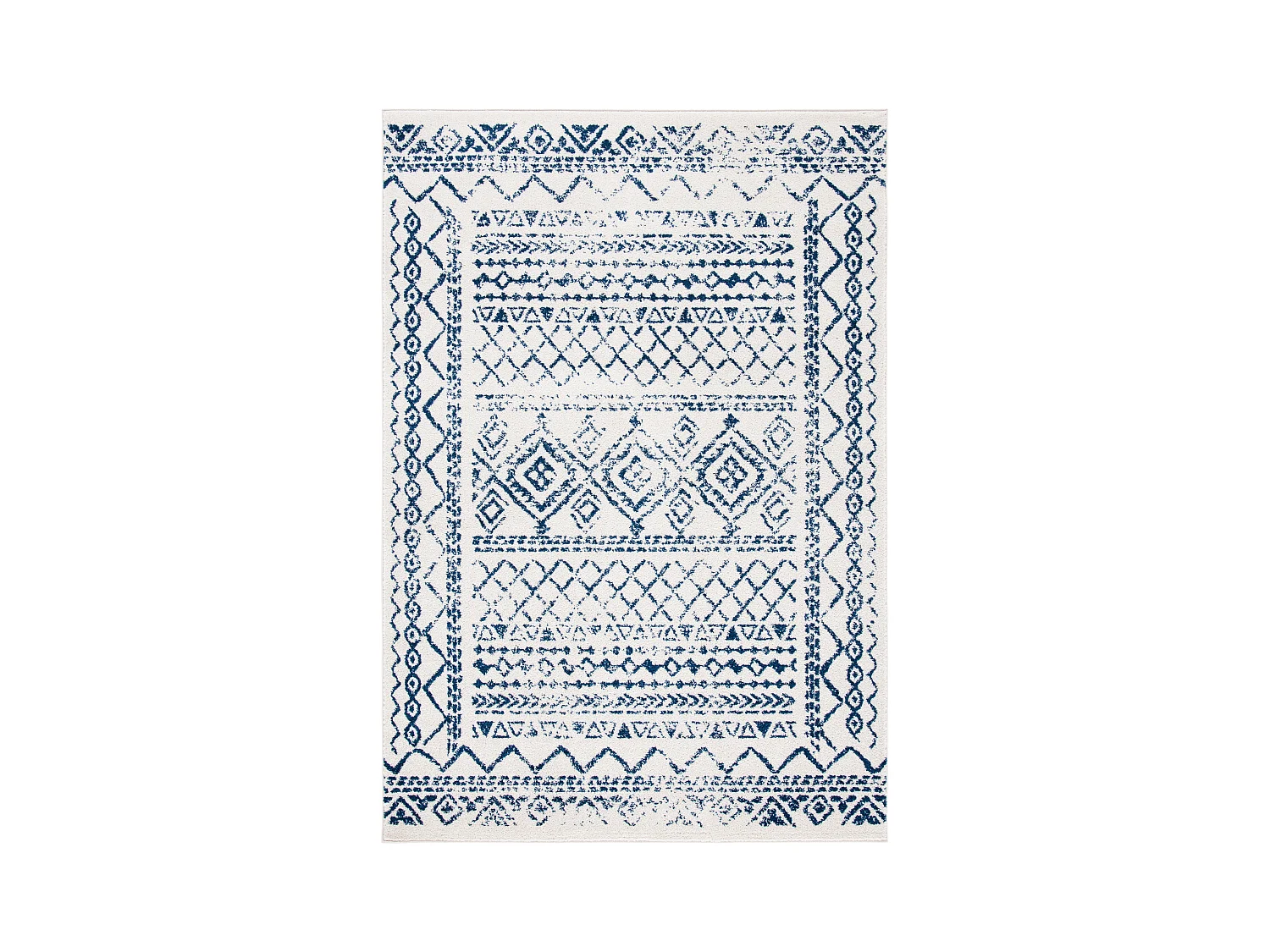 Tapis Neutre/Bleu Marine 122 X 183 cm - Jennifer