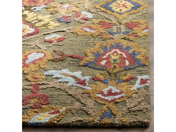 Tapis Vert/Multicolore 122 X 122 cm - Juni