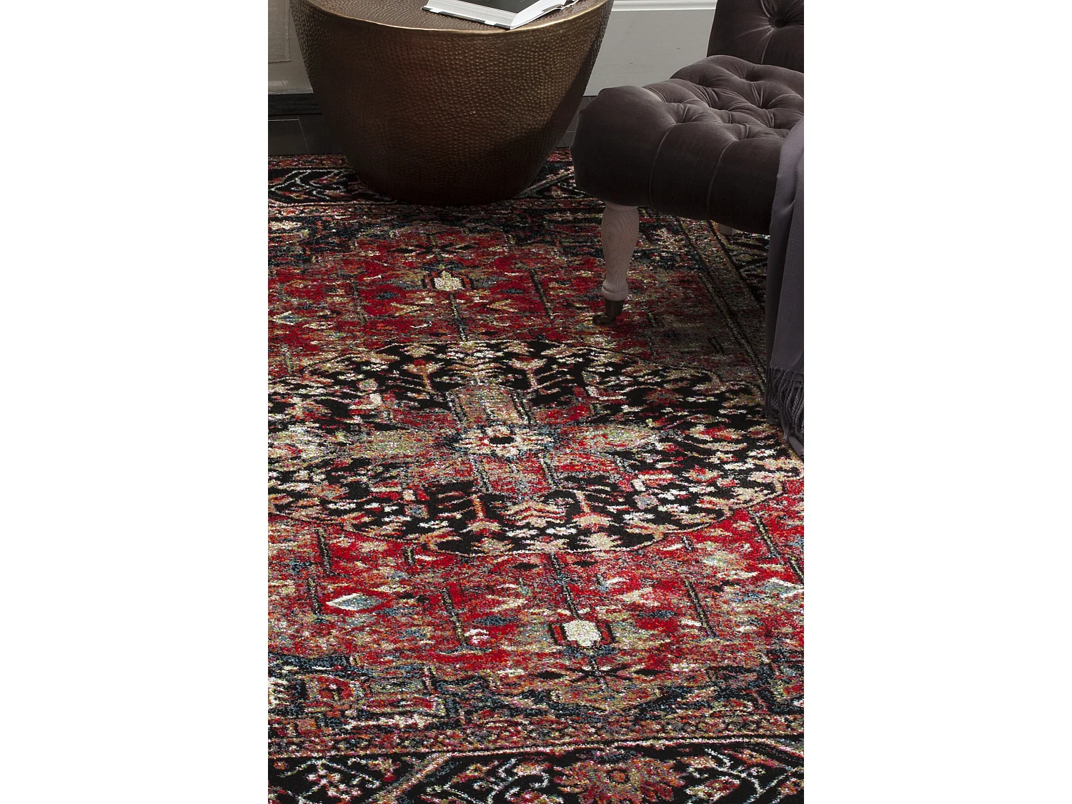 Tapis Rouge/Multicolore 91 X 91 cm - Brooklynn