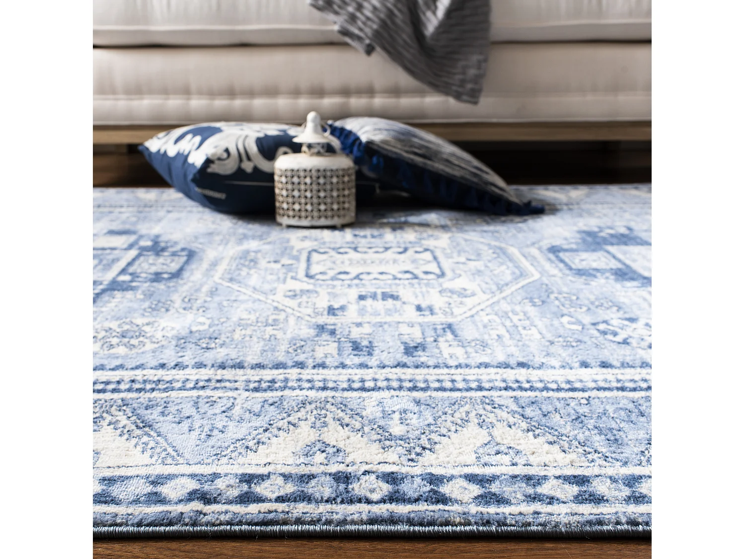 Tapis Bleu/Gris 160 X 229 cm - Kara