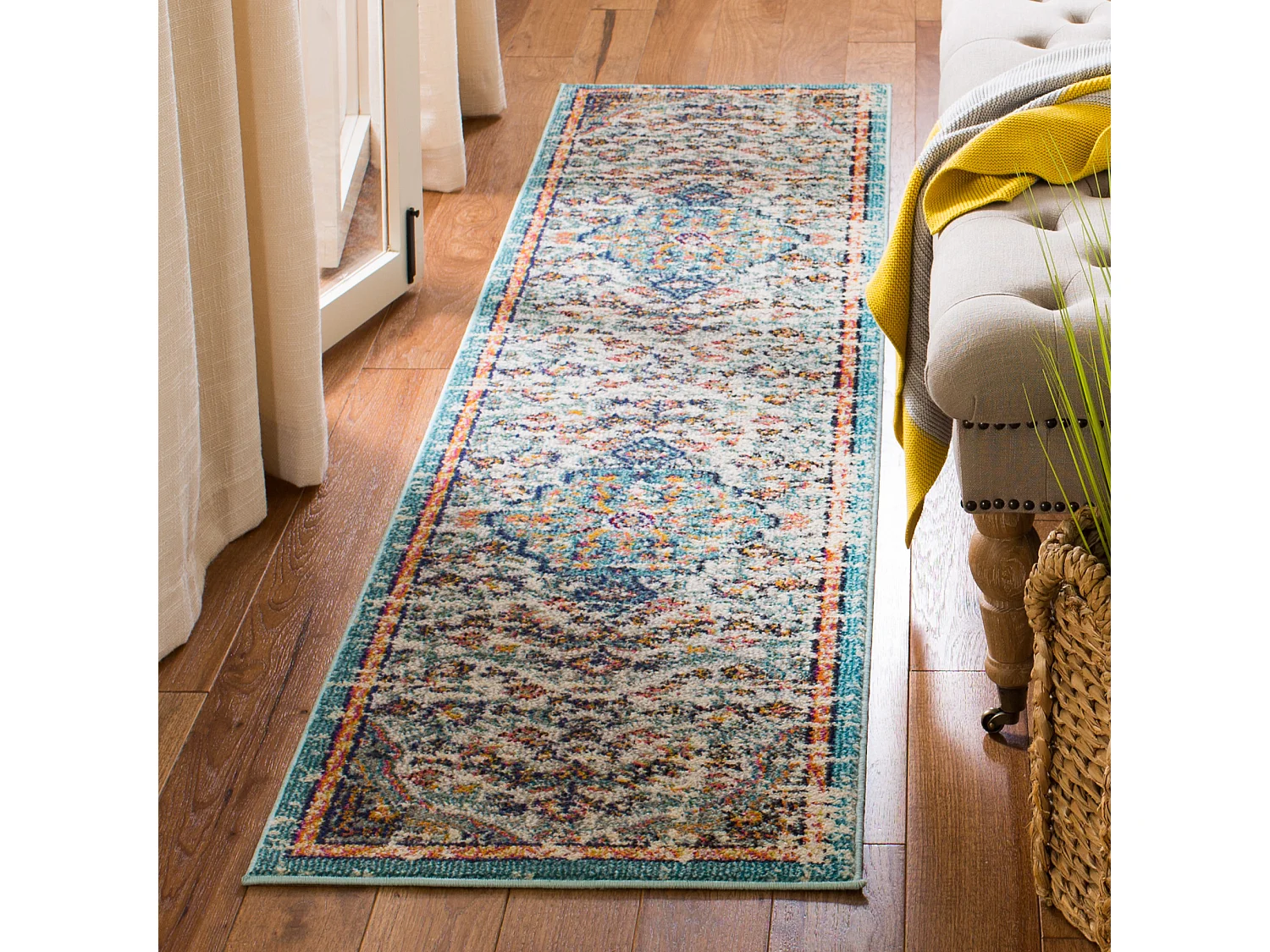 Tapis Gris/Bleu 61 X 244 cm - Maia