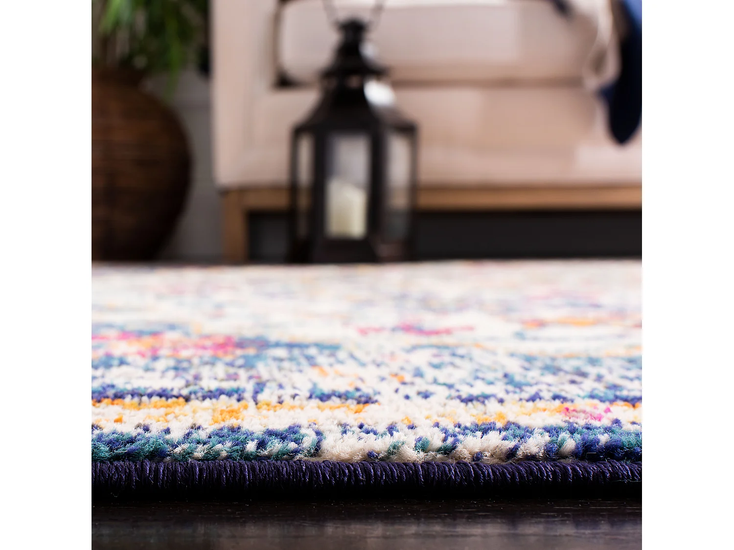 Tapis Neutre/Orange 61 X 244 cm - Maia