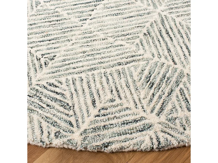 Tapis Vert/Ivoire 122 X 122 cm - Azure