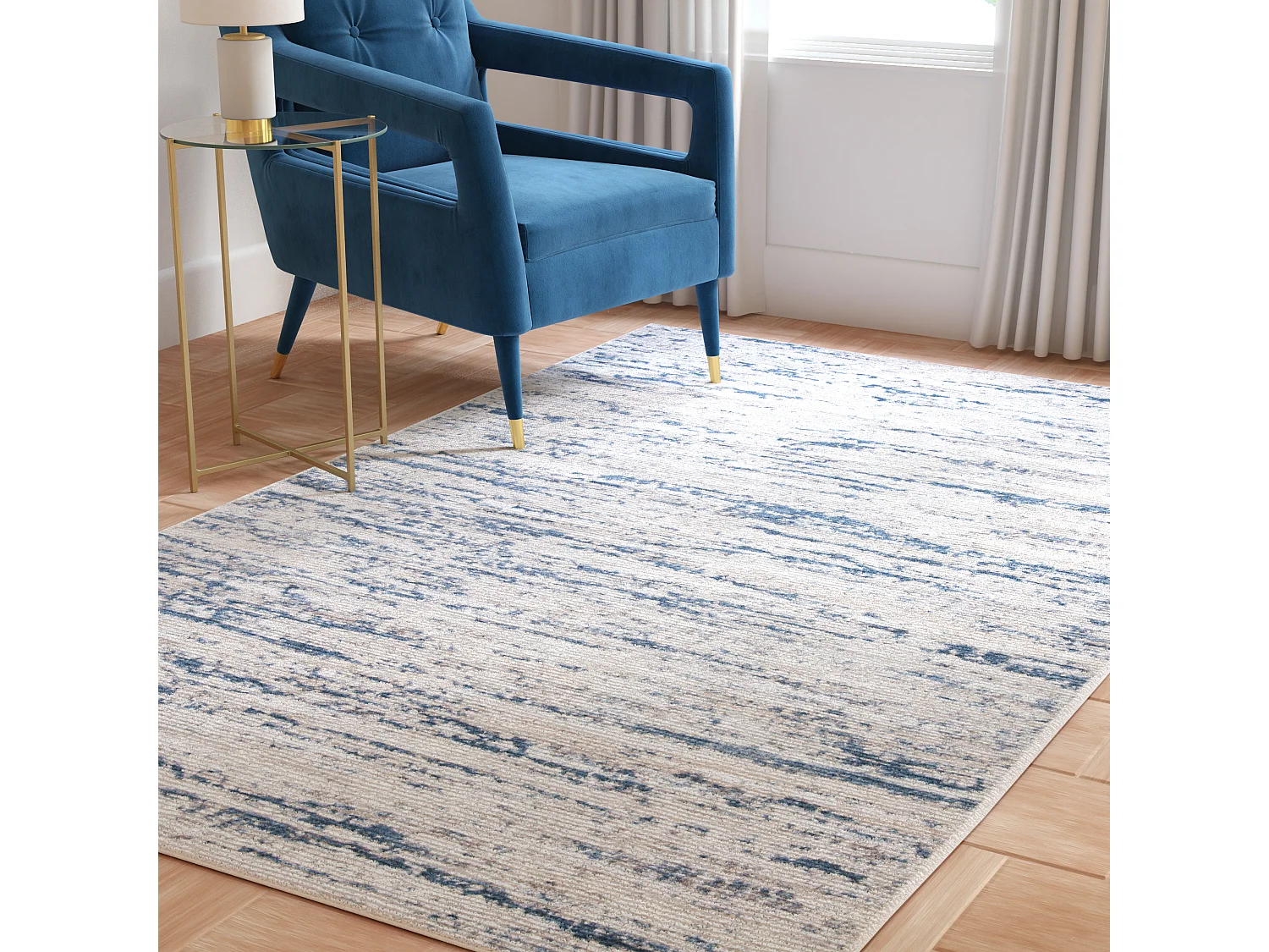 Tapis Neutre/Bleu 122 X 183 cm - Gabriel