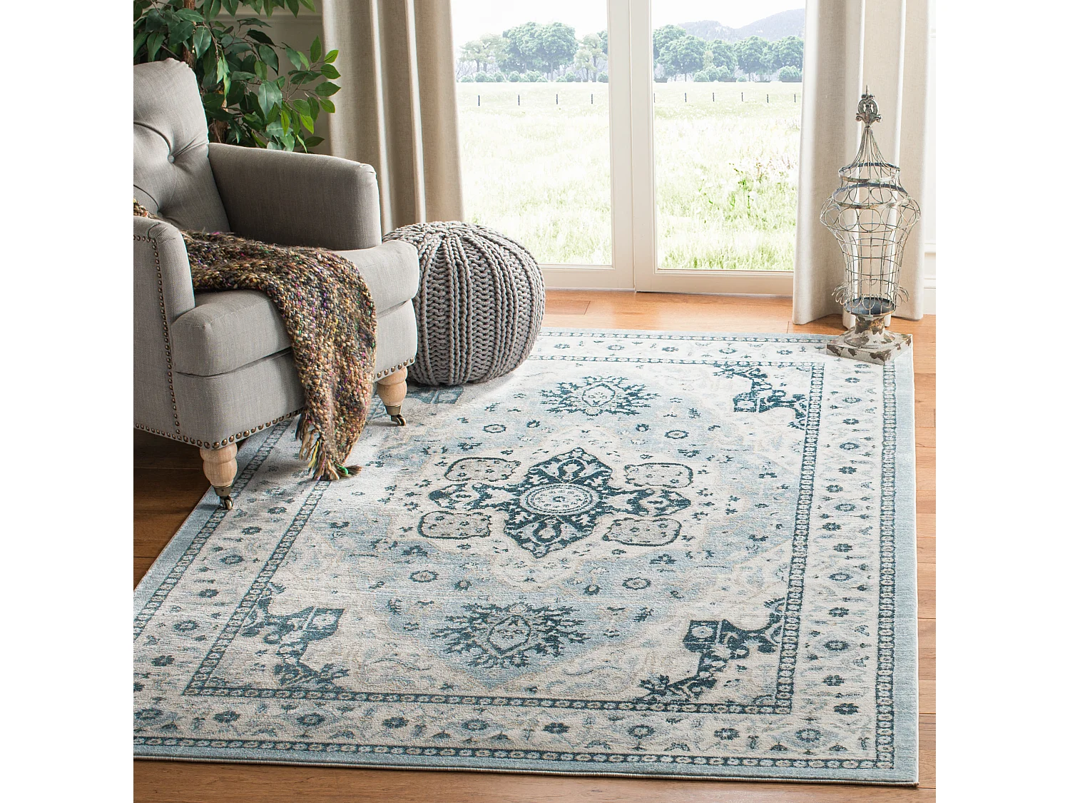 Tapis Bleu/Neutre 122 X 183 cm - Isabela