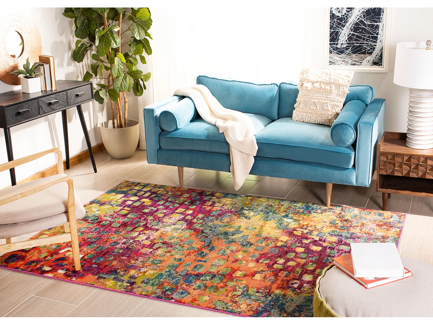 Tapis Rose/Neutre 160 X 229 cm - Paisley