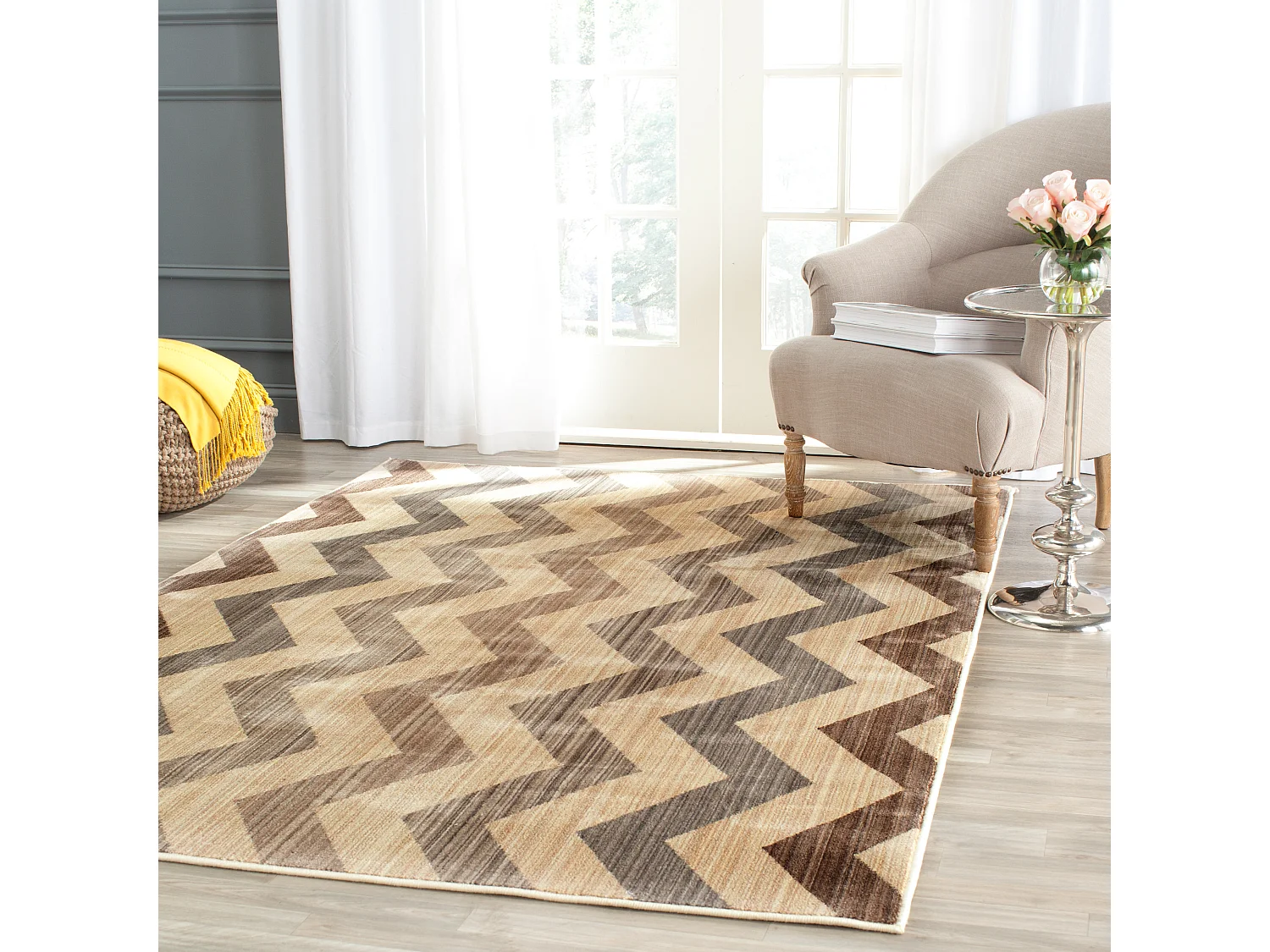 Tapis Jaune/Marron 155 X 229 cm - Maddalena