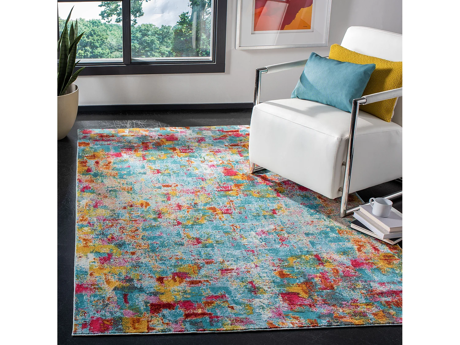 Tapis Bleu/Rose 122 X 183 cm - Evelynn