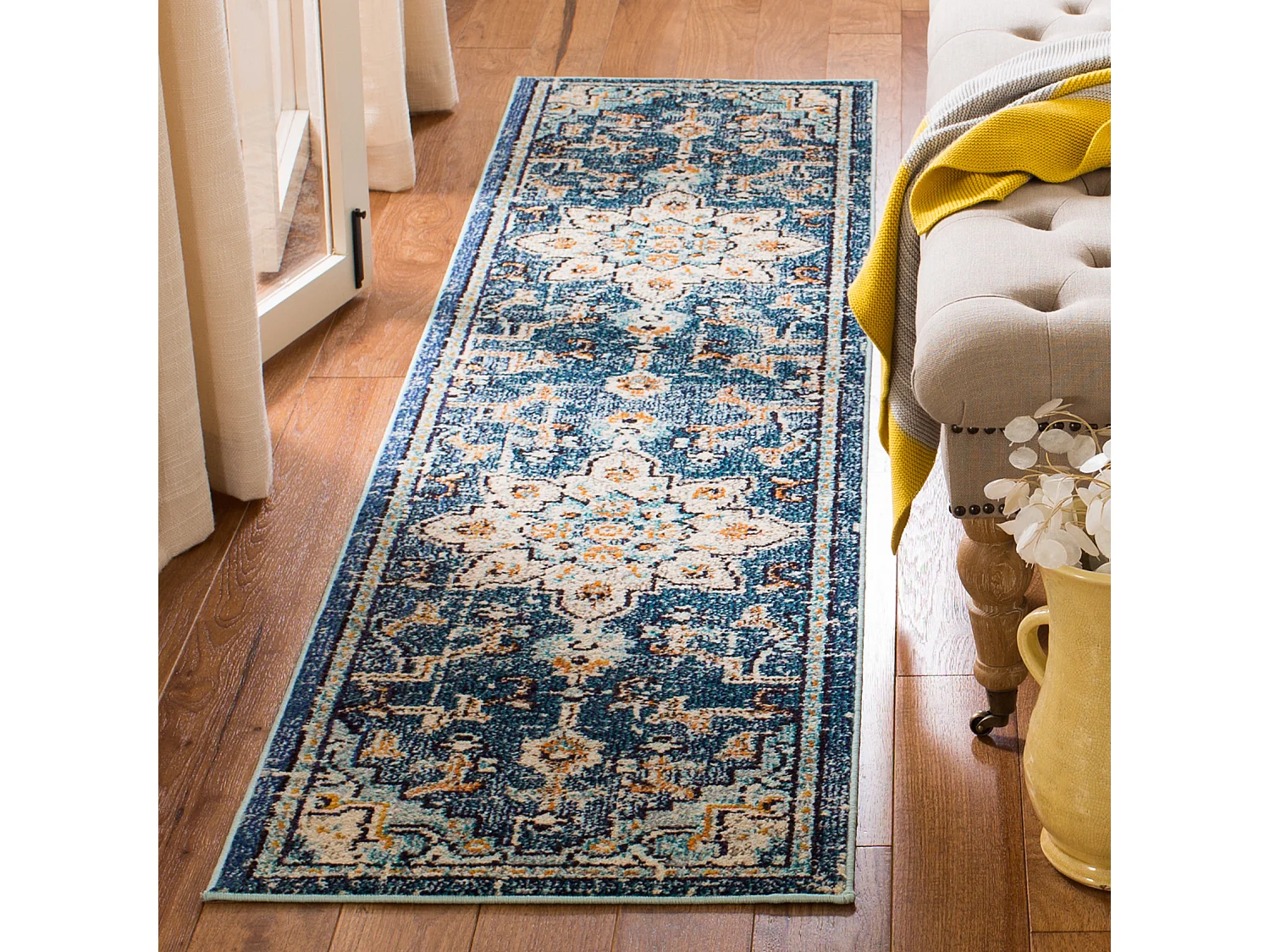 Tapis Bleu/Bleu clair 66 X 183 cm - Malaya