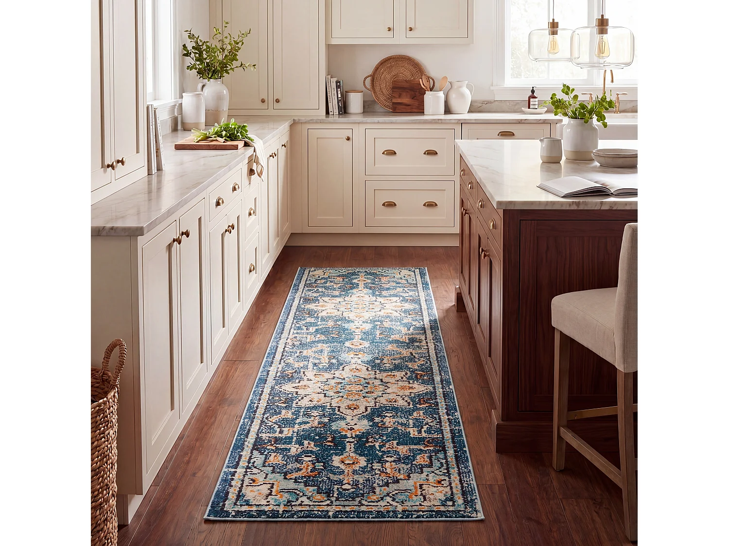 Tapis Bleu/Bleu clair 66 X 183 cm - Malaya