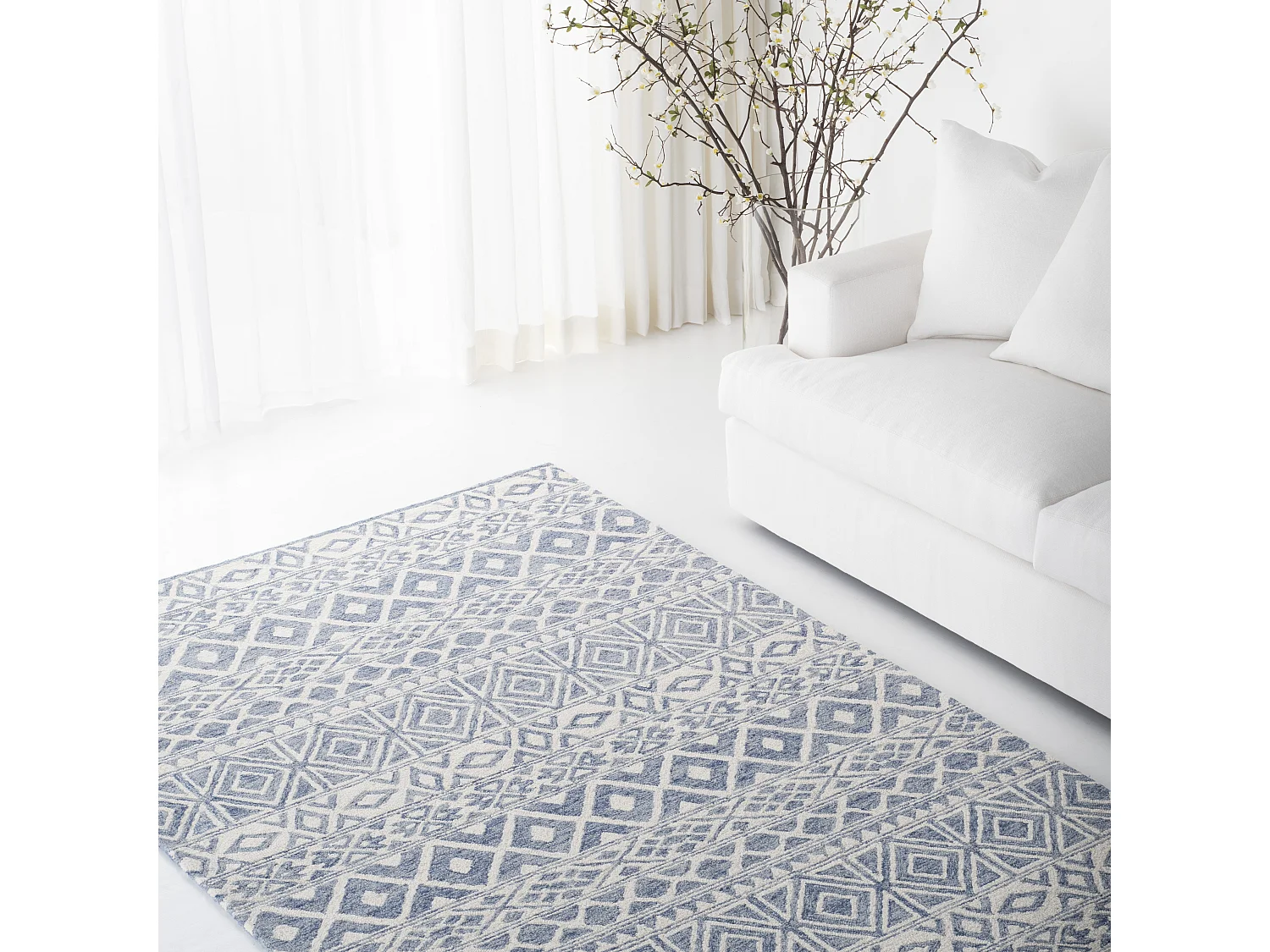 Tapis Neutre/Bleu 152 X 244 cm - Smith
