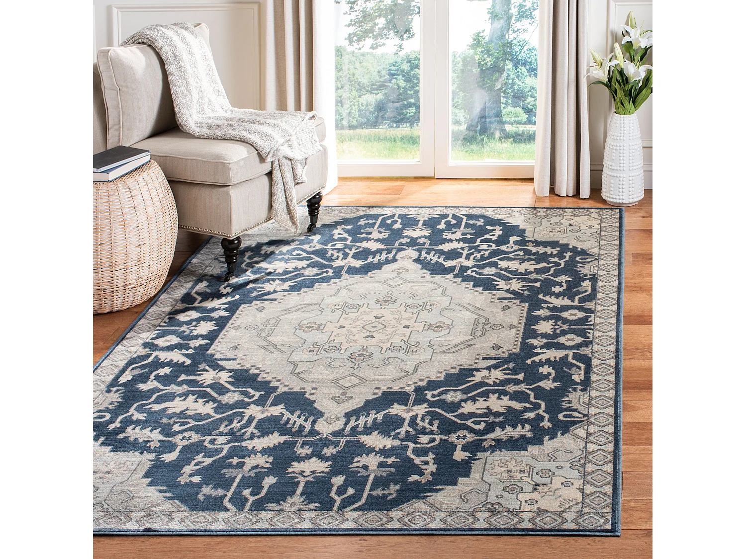 Tapis Gris/Bleu 122 X 183 cm - Marina