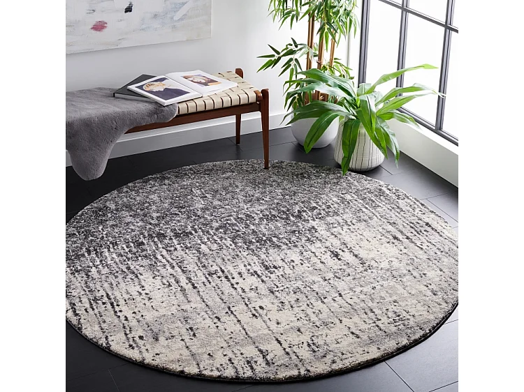 Tapis Noir/Gris clair 122 X 122 cm - Amare