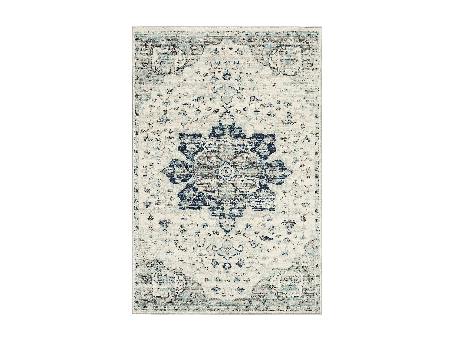 Tapis Neutre/Bleu Marine 122 X 183 cm - Lyanna