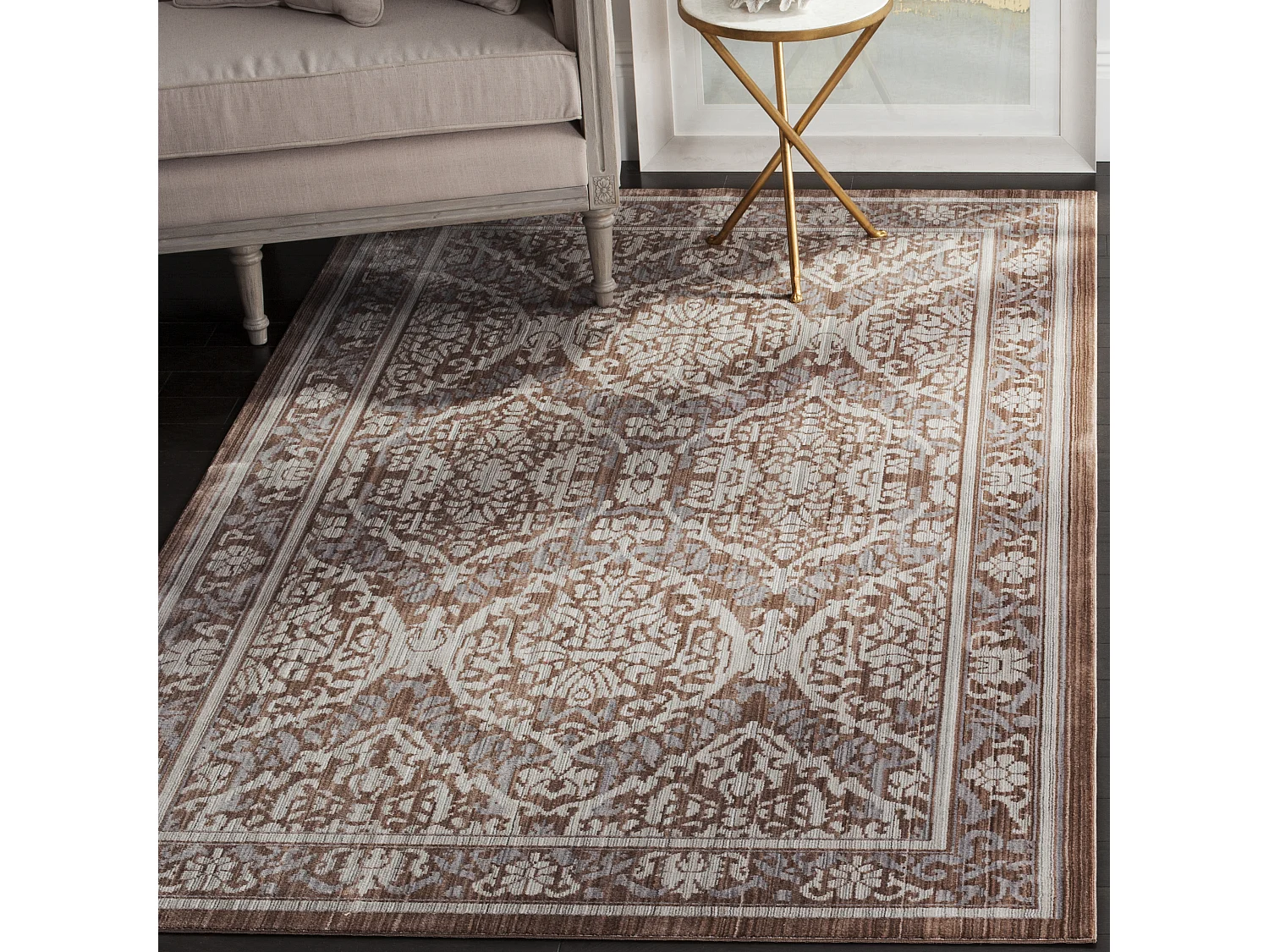 Tapis Gris/Marron 122 X 183 cm - Claudia