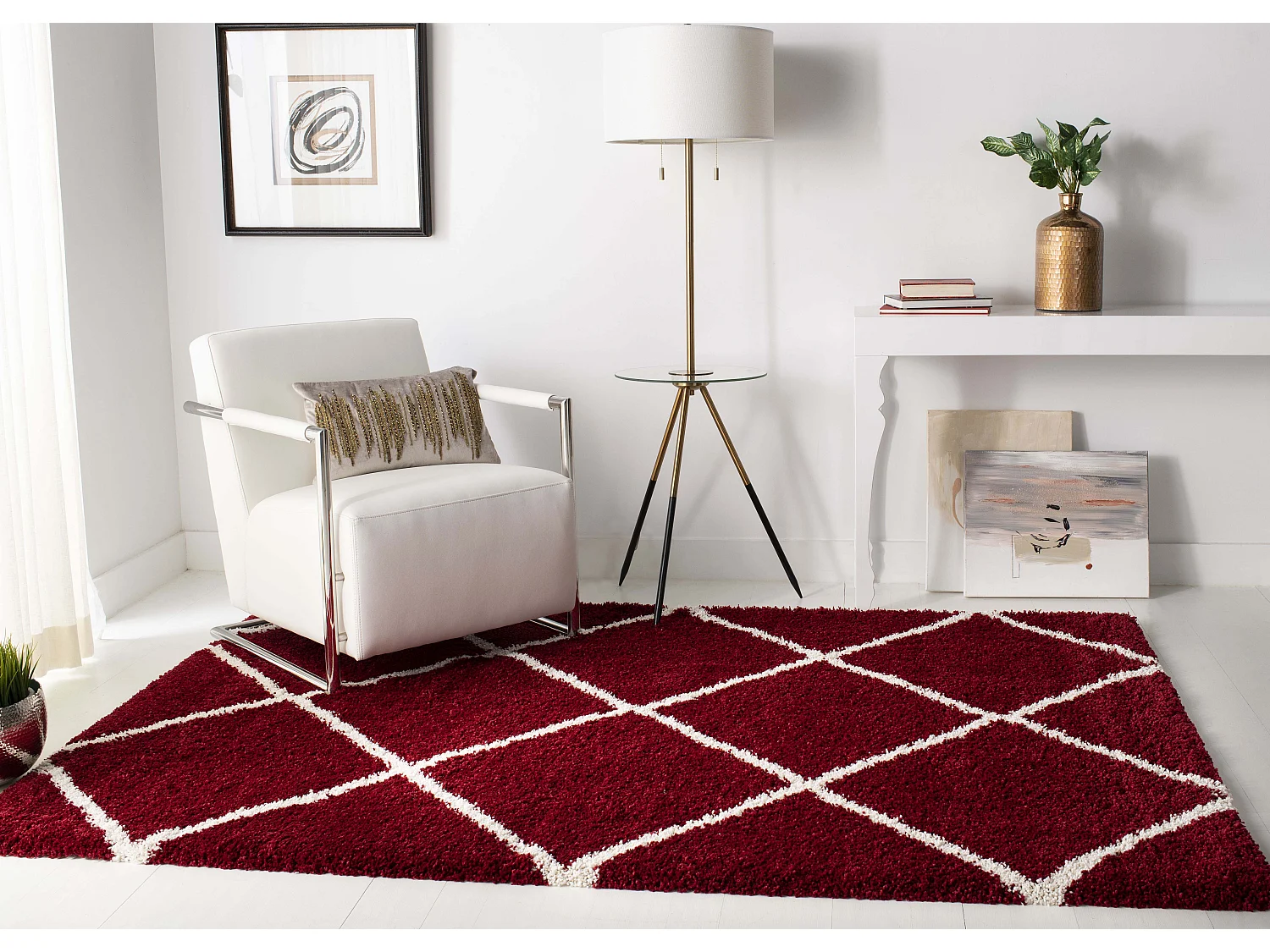 Tapis Rouge/Neutre 91 X 152 cm - Myla