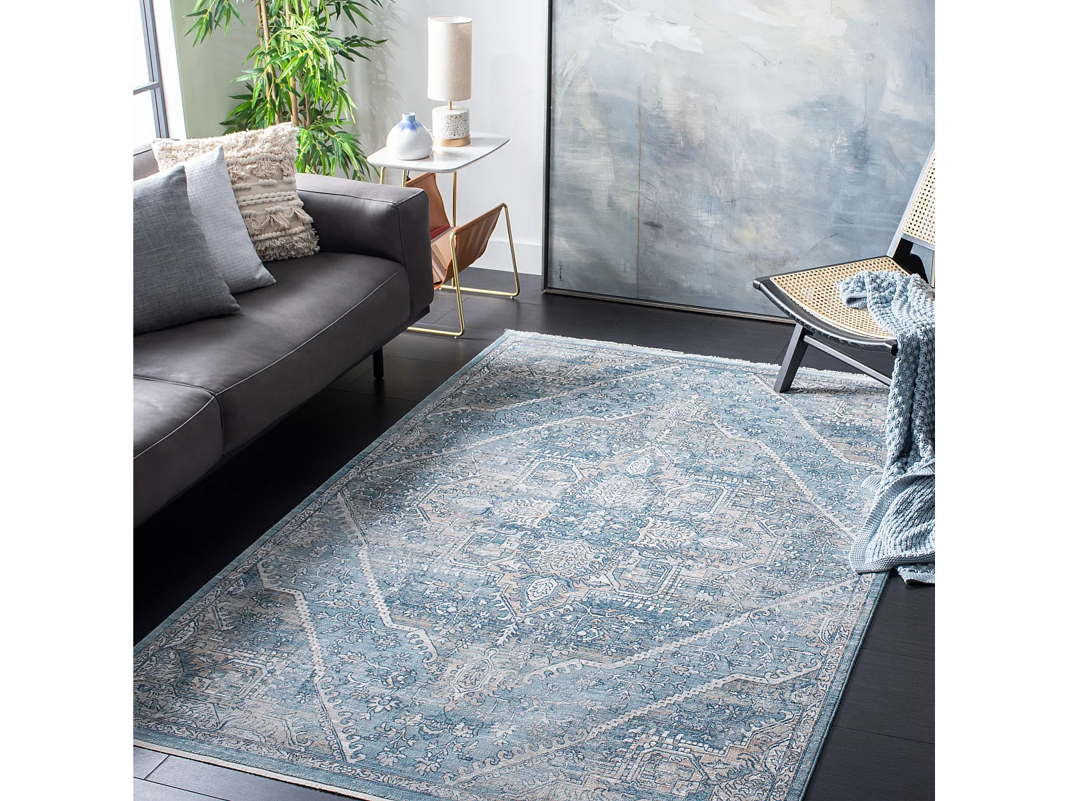 Tapis Bleu/Gris 122 X 183 cm - Alex