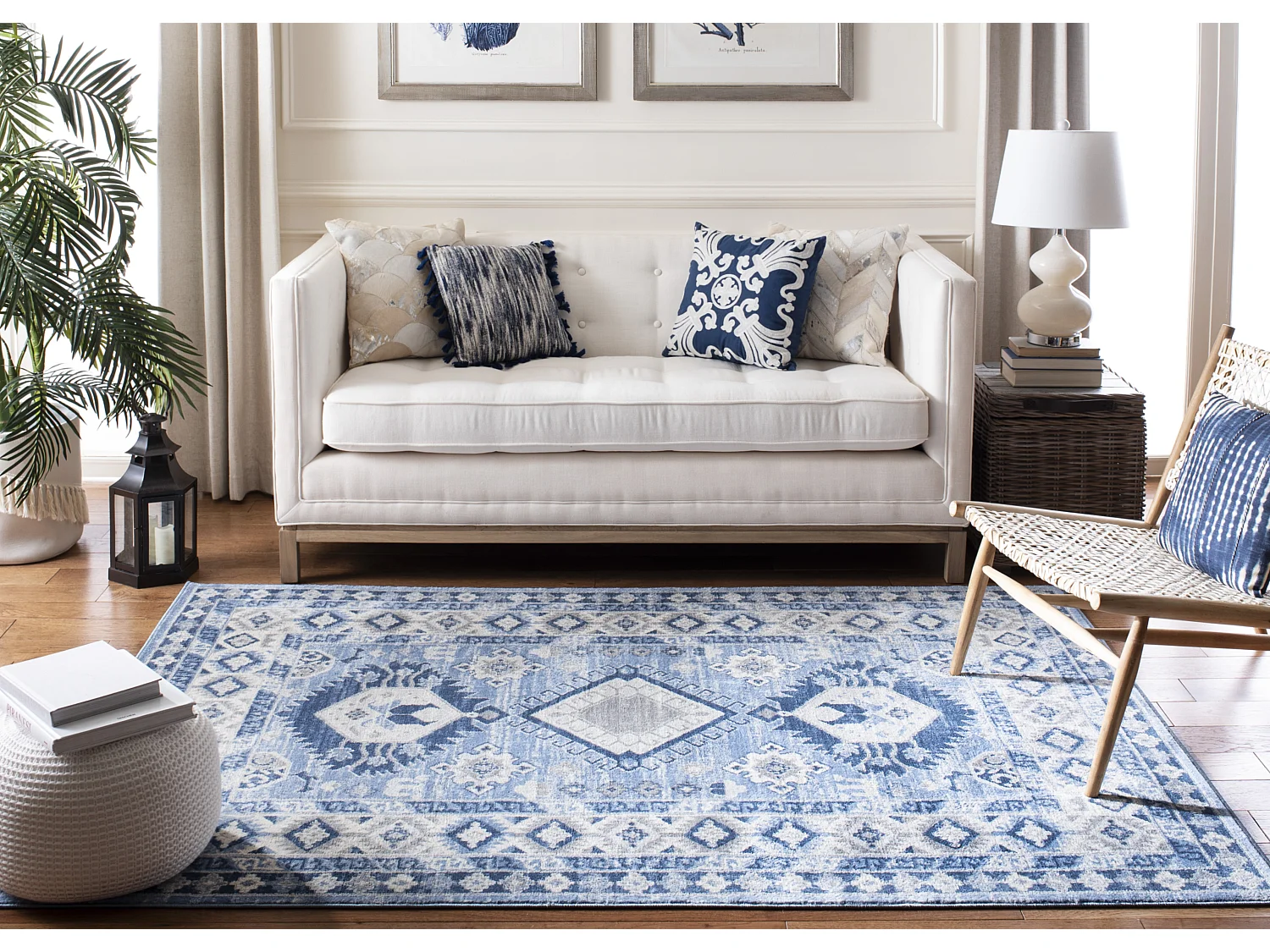 Tapis Bleu/Neutre 122 X 183 cm - Kathleen