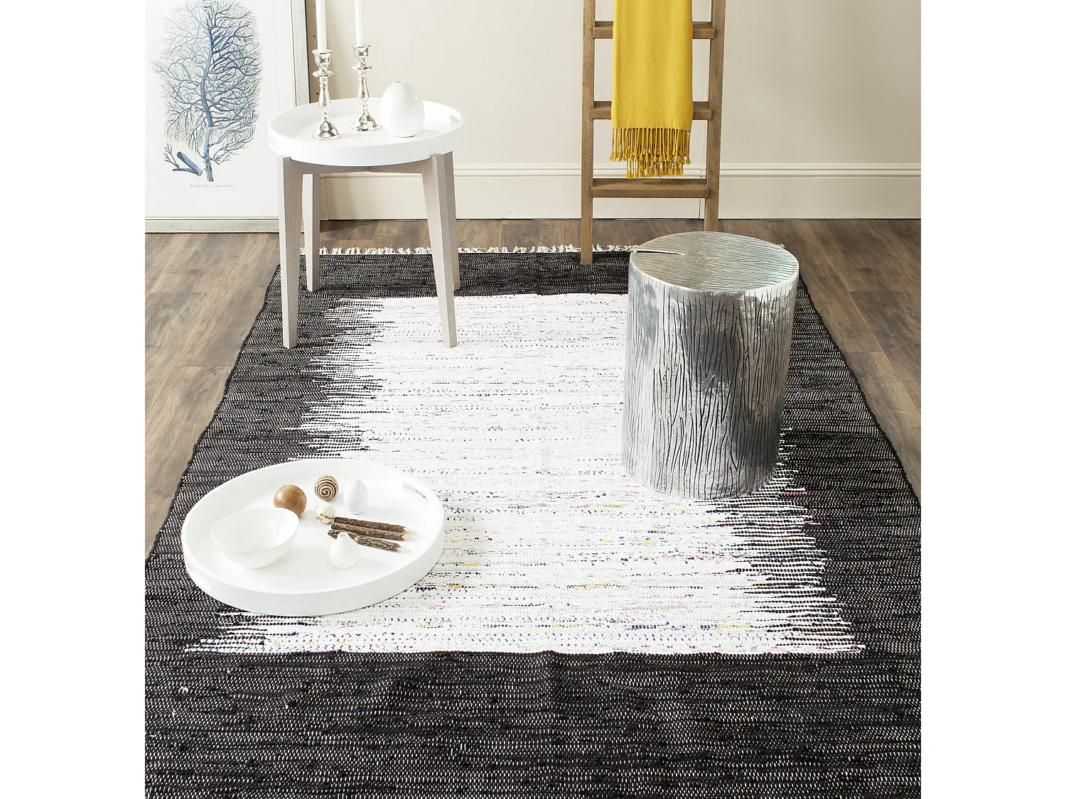 Tapis Neutre/Noir 122 X 183 cm - Saltillo