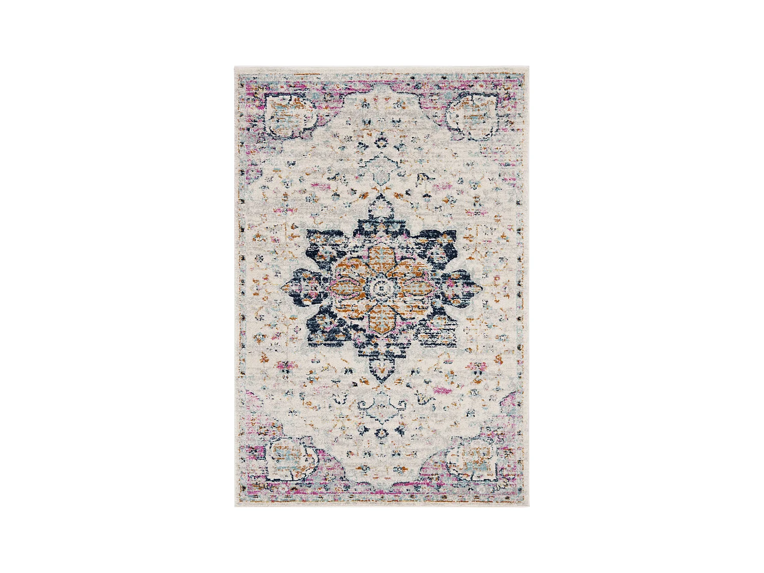 Tapis Neutre/Rose 91 X 152 cm - Lyanna