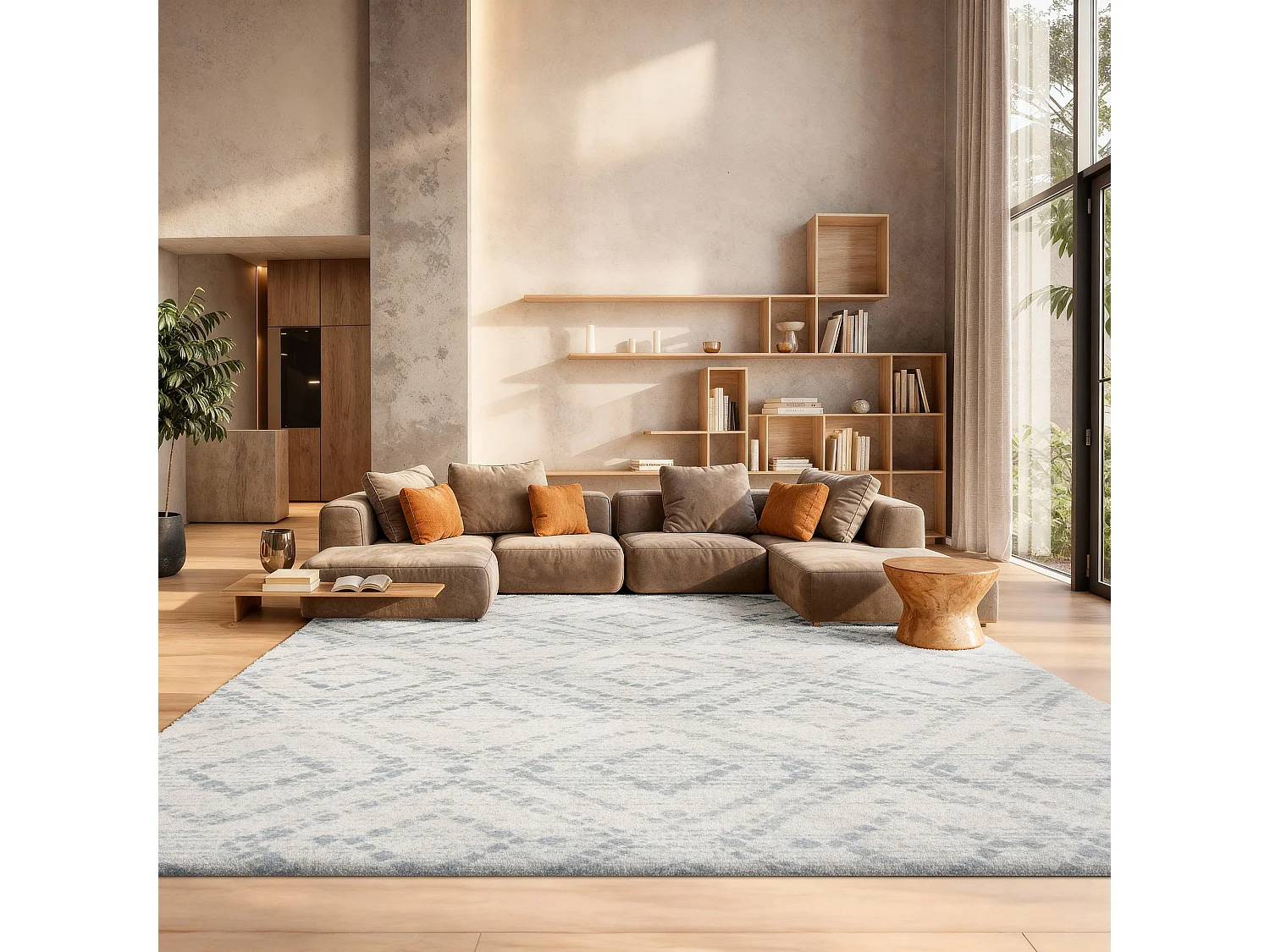 Tapis Ivoire/Bleu clair 235 x 305 cm - Murray