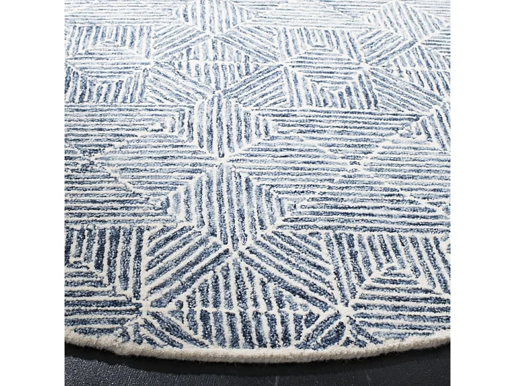 Tapis Bleu/Ivoire 122 X 122 cm - Azure