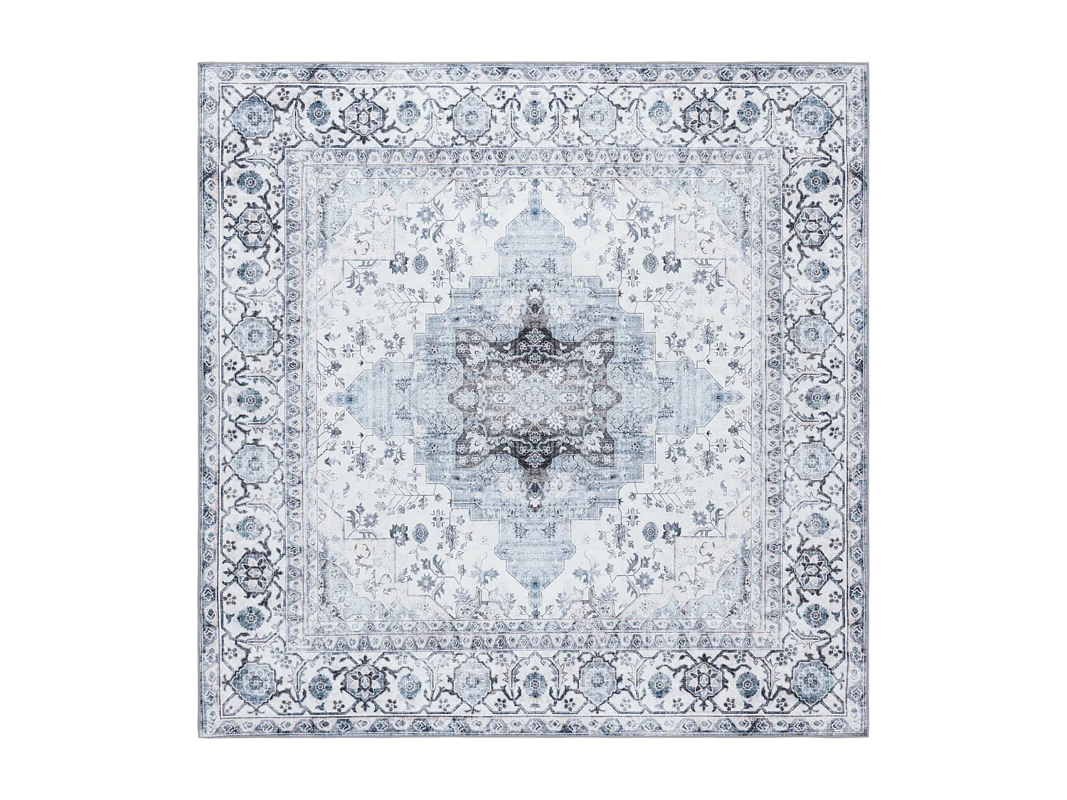 Tapis Ivoire/Bleu 183 X 183 cm - Coraline