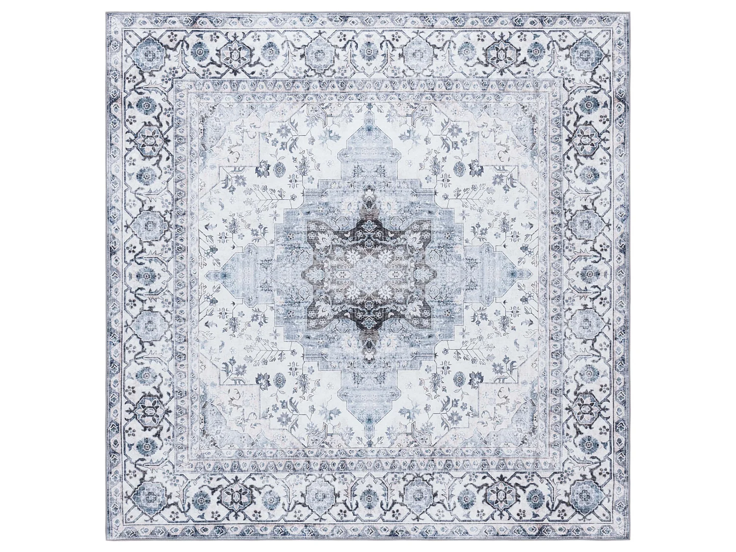 Tapis Ivoire/Bleu 183 X 183 cm - Coraline