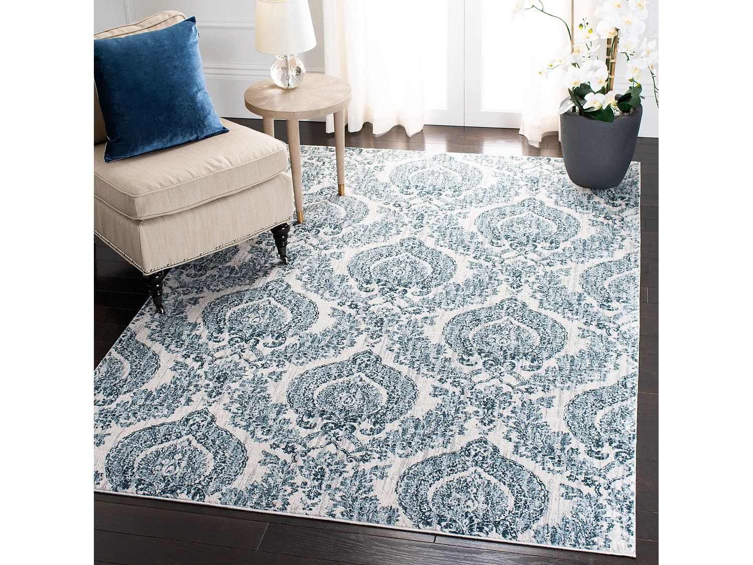 Tapis Bleu Marine/Neutre 122 X 183 cm - Lorelei