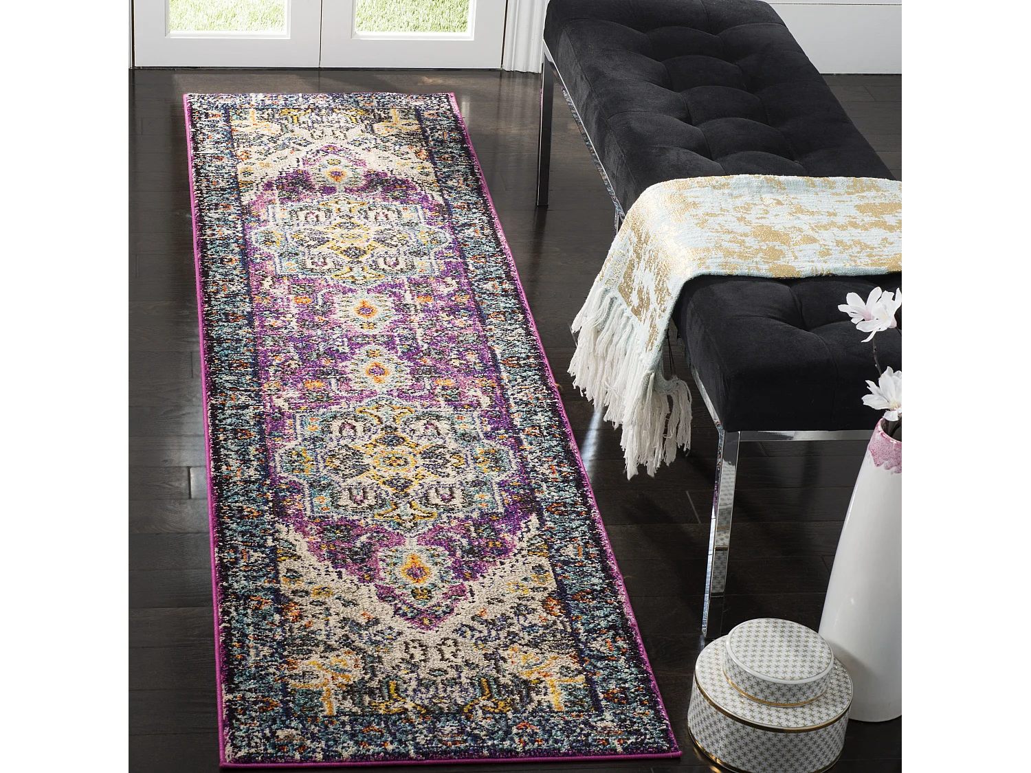 Tapis Violet/Bleu 66 X 244 cm - Arya Area